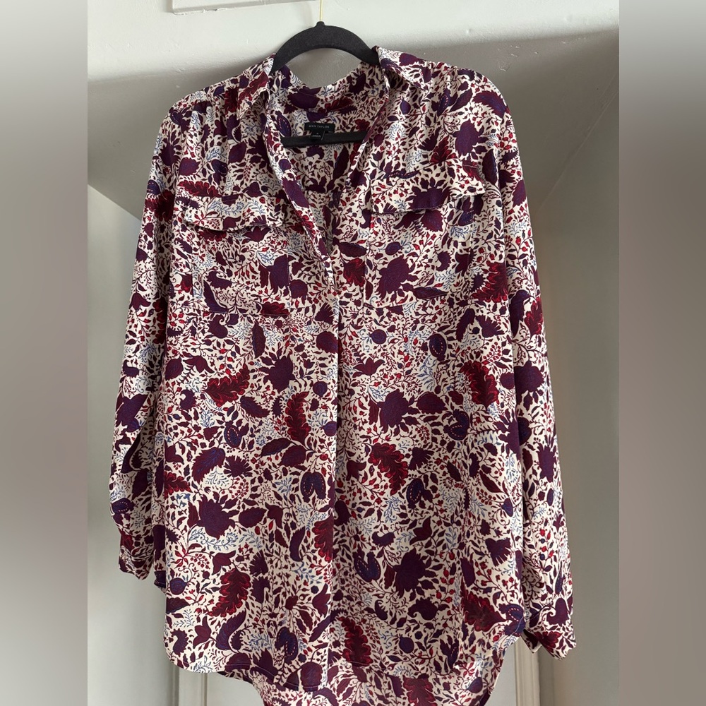 Ann Taylor Flora Quarter Button Blouse